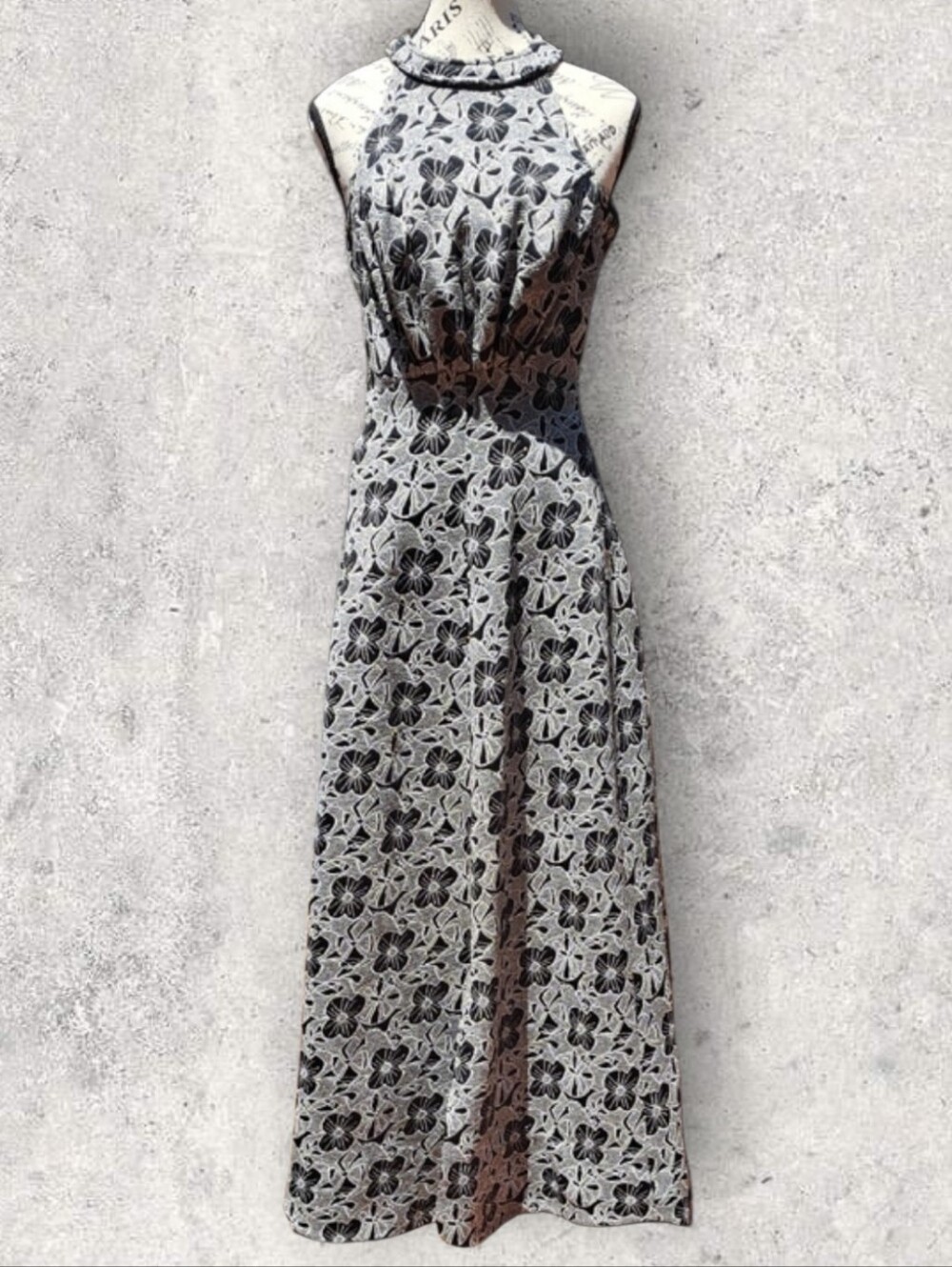 Black And White Floral Sparkle Dress